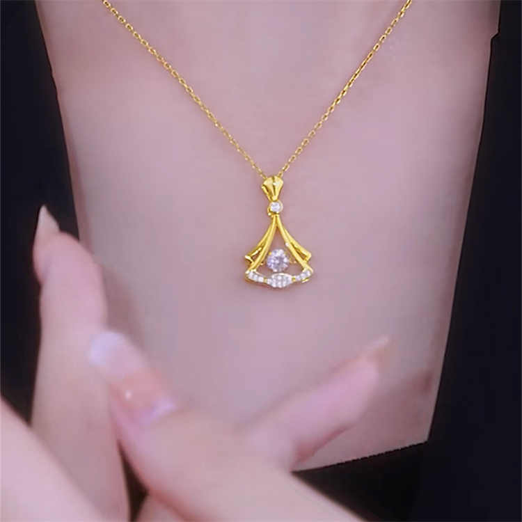 24K Gold Plated Fan Necklace